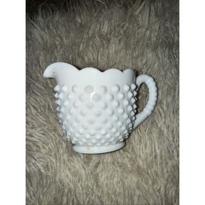 Vintage‎ Hobnail Creamer , milk glass